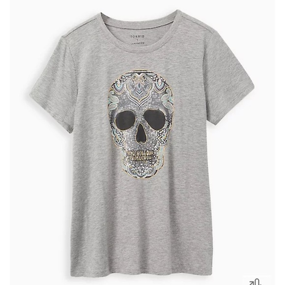 ⭐️SOLD⭐️🆕🤍💀TORRID Medallion Skull Vintage Tee- NWT💀🤍 - Picture 7 of 7